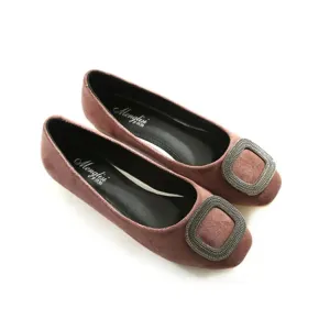 Merendy Taspeh square toe Slip-on Leather Jewel-embellished Extra wide fit ballet flats