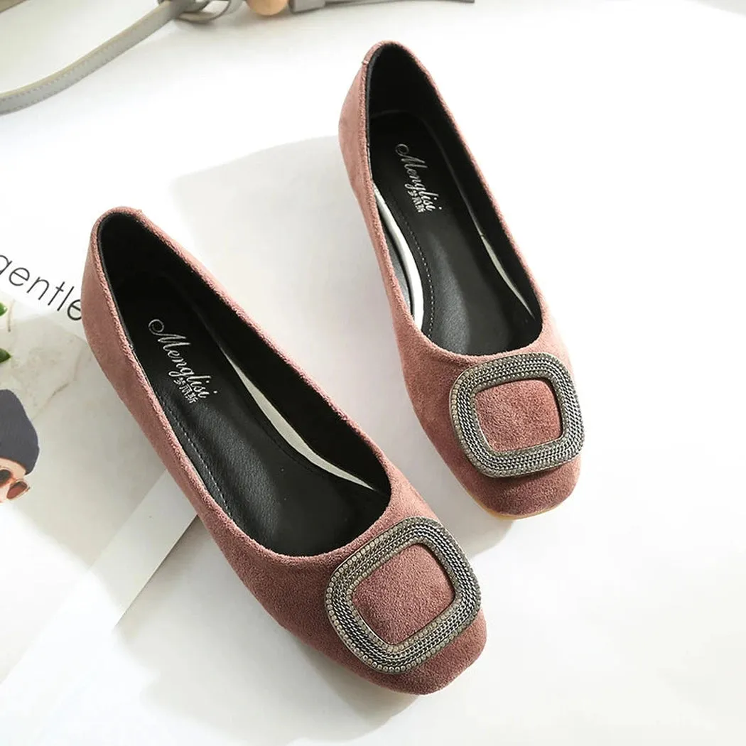 Merendy Taspeh square toe Slip-on Leather Jewel-embellished Extra wide fit ballet flats