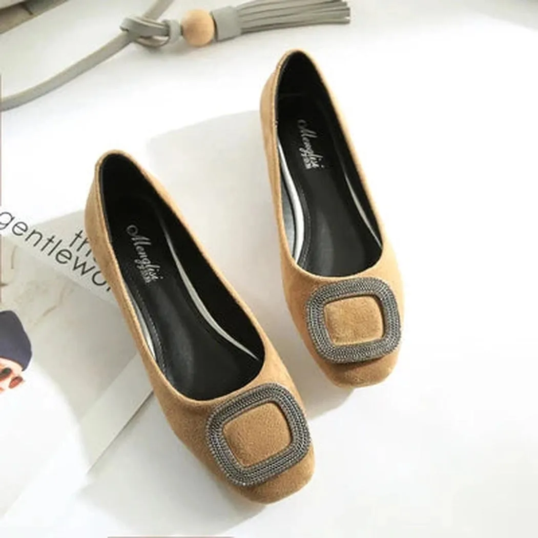 Merendy Taspeh square toe Slip-on Leather Jewel-embellished Extra wide fit ballet flats