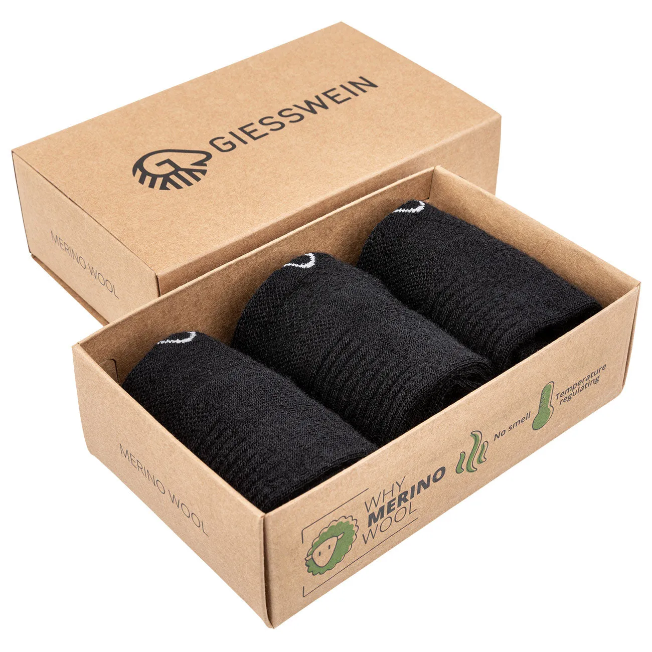 Merino Wool Sneaker Socken 3er-Pack