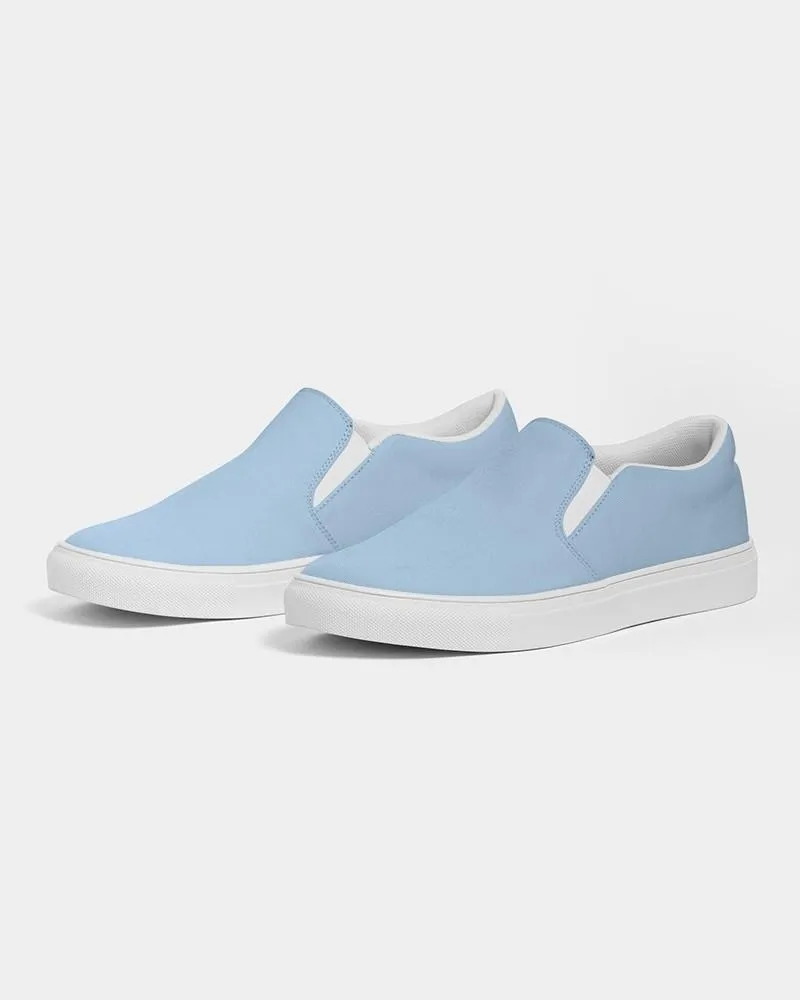 Pale Pastel Cyan Slip-On Canvas Sneakers | Men's | Bright Pale Pastel Cyan | C30M8Y0K0