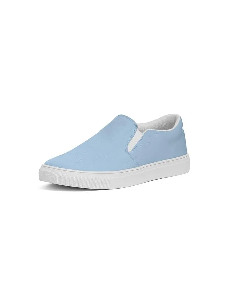 Pale Pastel Cyan Slip-On Canvas Sneakers | Men's | Bright Pale Pastel Cyan | C30M8Y0K0