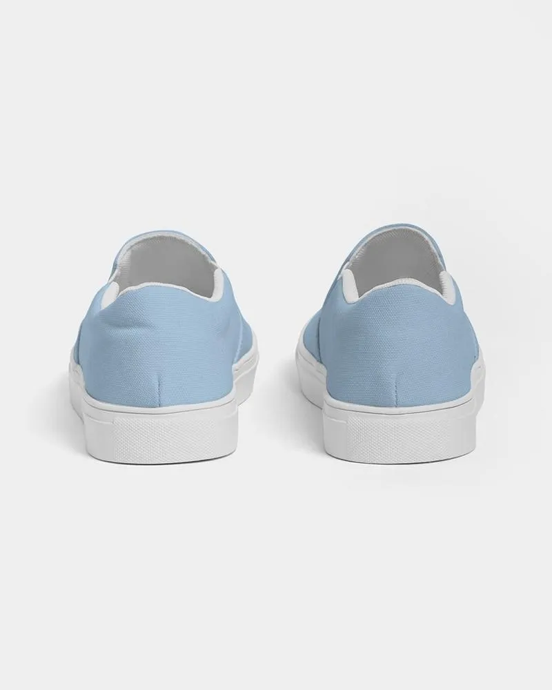 Pale Pastel Cyan Slip-On Canvas Sneakers | Men's | Bright Pale Pastel Cyan | C30M8Y0K0