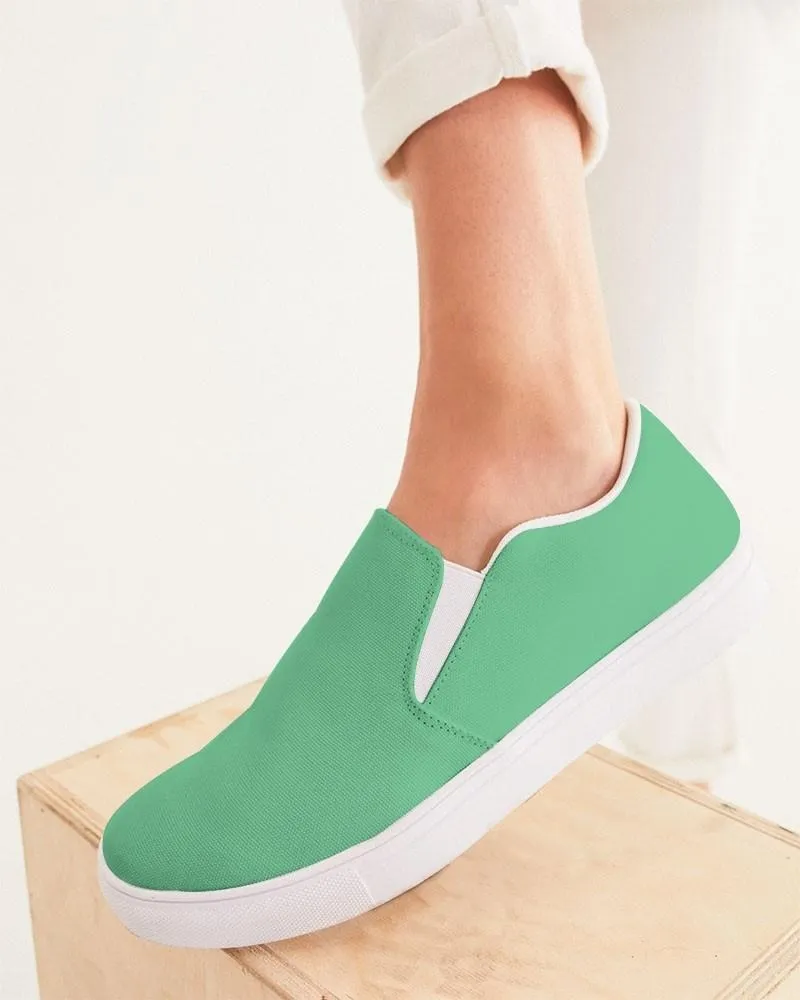 Pastel Green Slip-On Canvas Sneakers | Women's | Bright Pastel Green | C60M0Y60K0