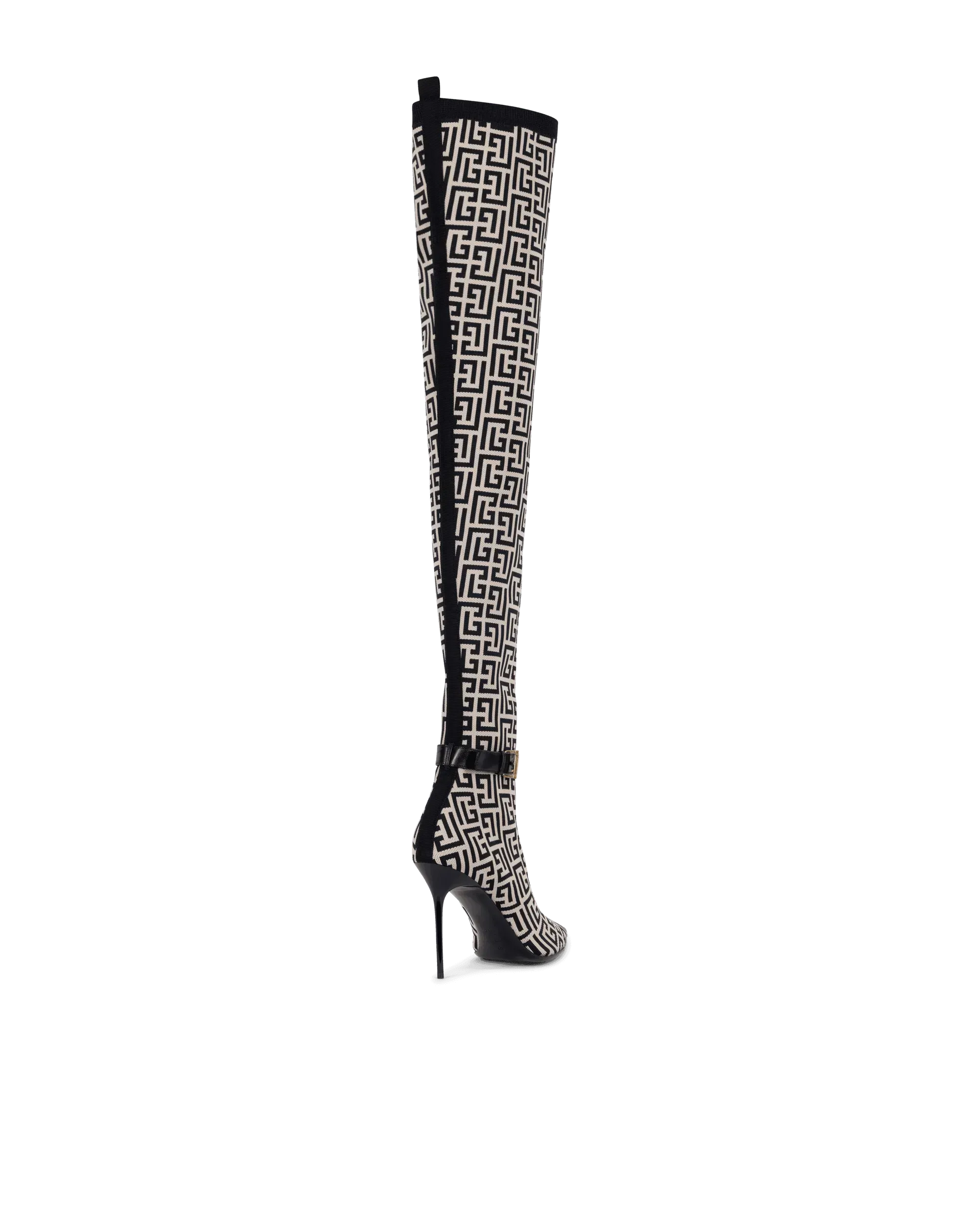 Raven Monogram Knit Over-The-Knee Boots
