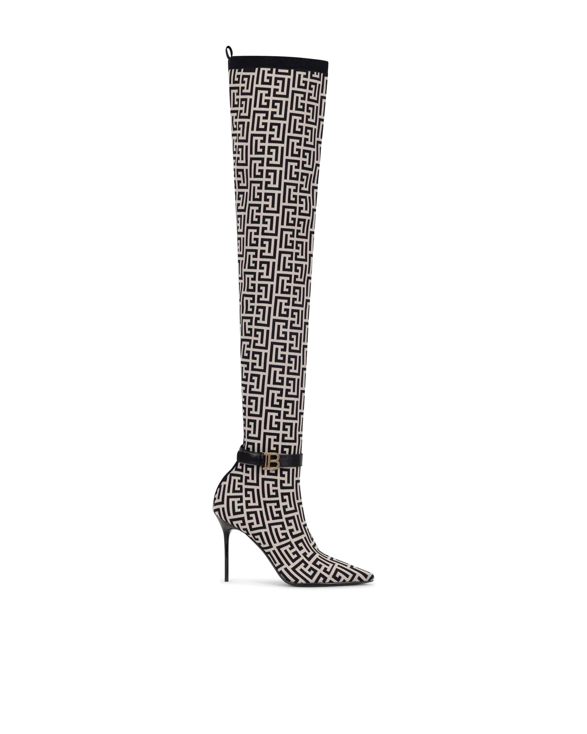 Raven Monogram Knit Over-The-Knee Boots