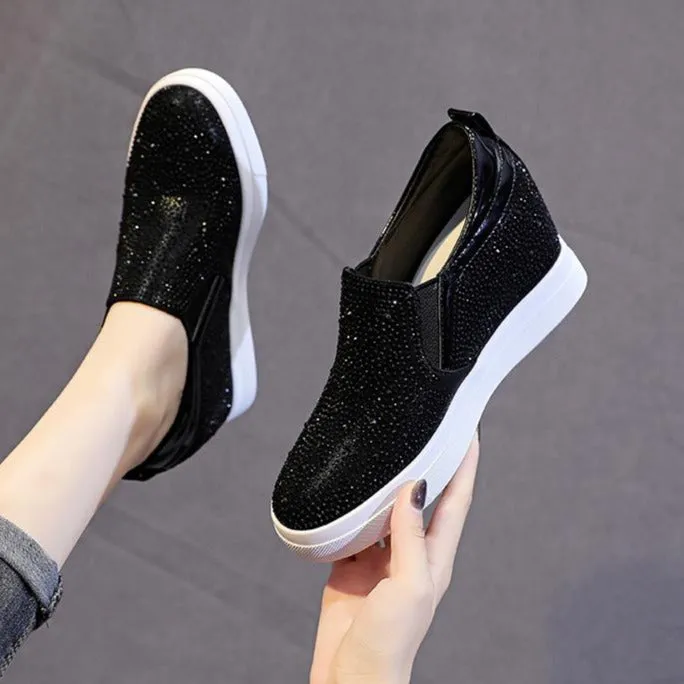 Rhinestone Wedge Sneakers