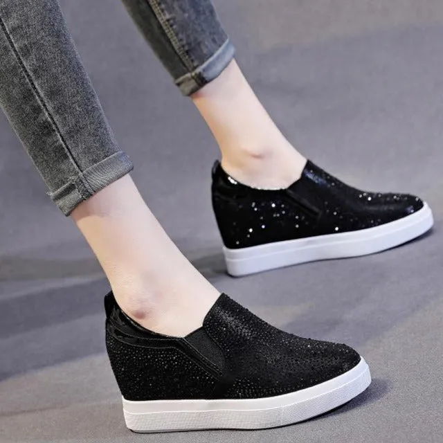 Rhinestone Wedge Sneakers