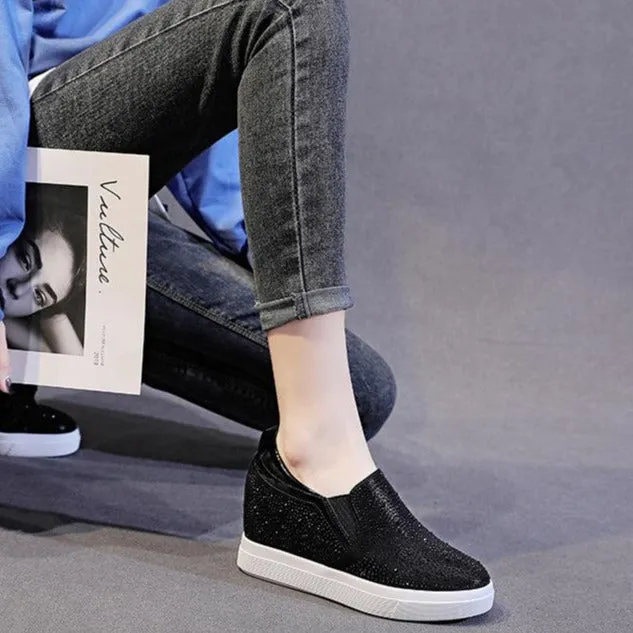 Rhinestone Wedge Sneakers