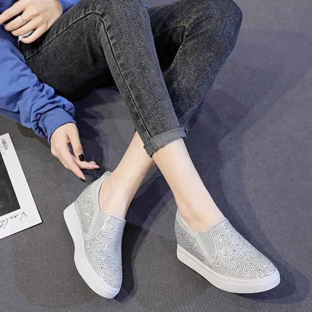 Rhinestone Wedge Sneakers
