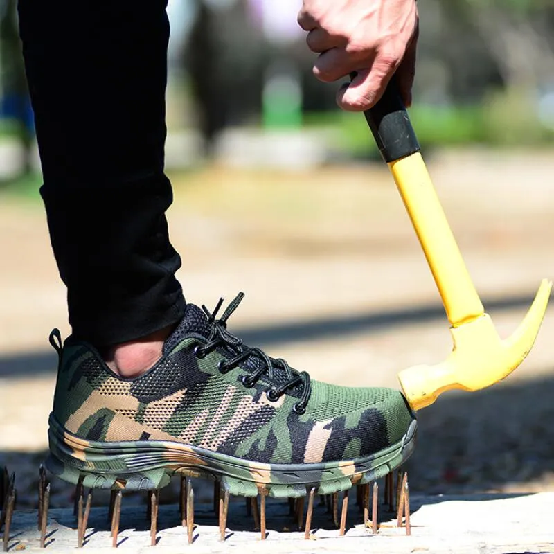 SAFETY BOOTS CAMOUFLAGE STEEL IMPACT RESISTANT