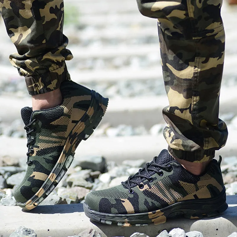 SAFETY BOOTS CAMOUFLAGE STEEL IMPACT RESISTANT