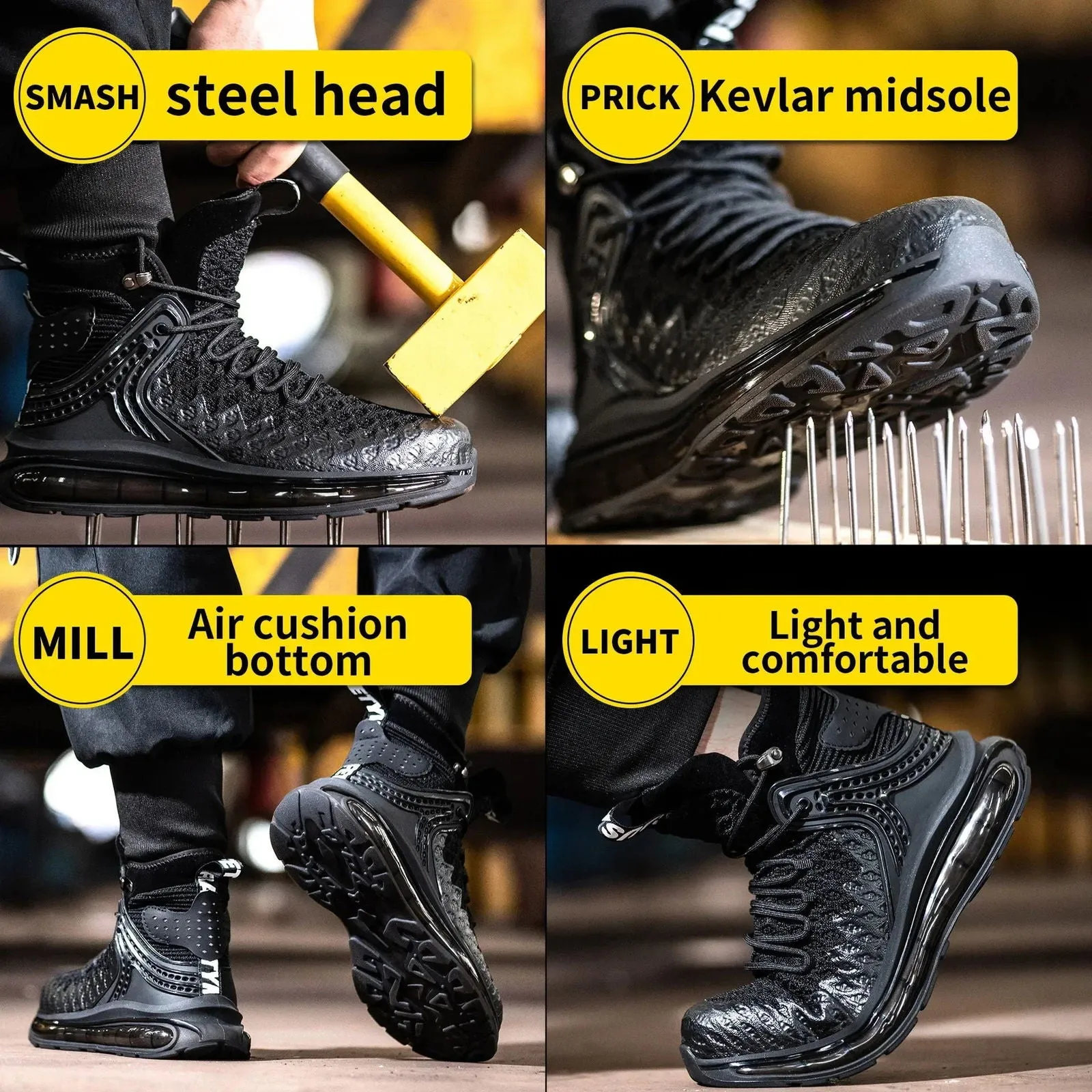 TitanGuard 7 Pro Men's Plus Size Steel Toe Shoes
