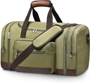 Wolhbege Duffle Bag for Travel,Mens Travel Bag & Carry On Bag for Men with Expandable Design and Luggage Sleeve ?CDuffel Bag for Gym, Weekender, Overnight Trips Green