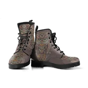 Woodland Owl Women's Leather Boots by Manifestie